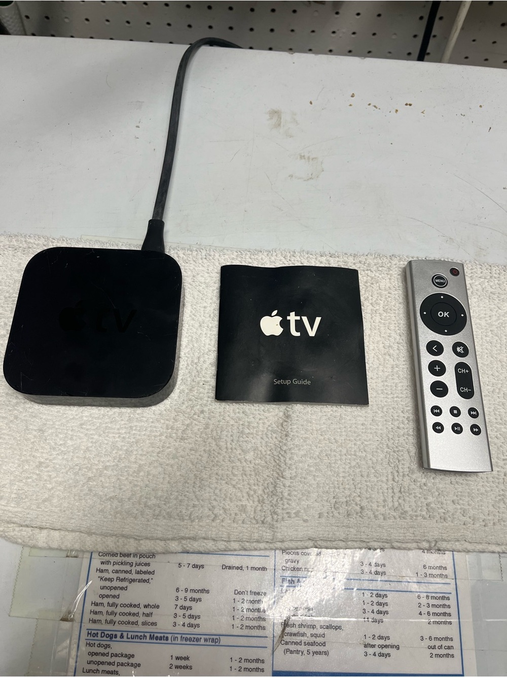 Apple TV (Black) with Aluminum Remote and Setup Guide, works, new remote.